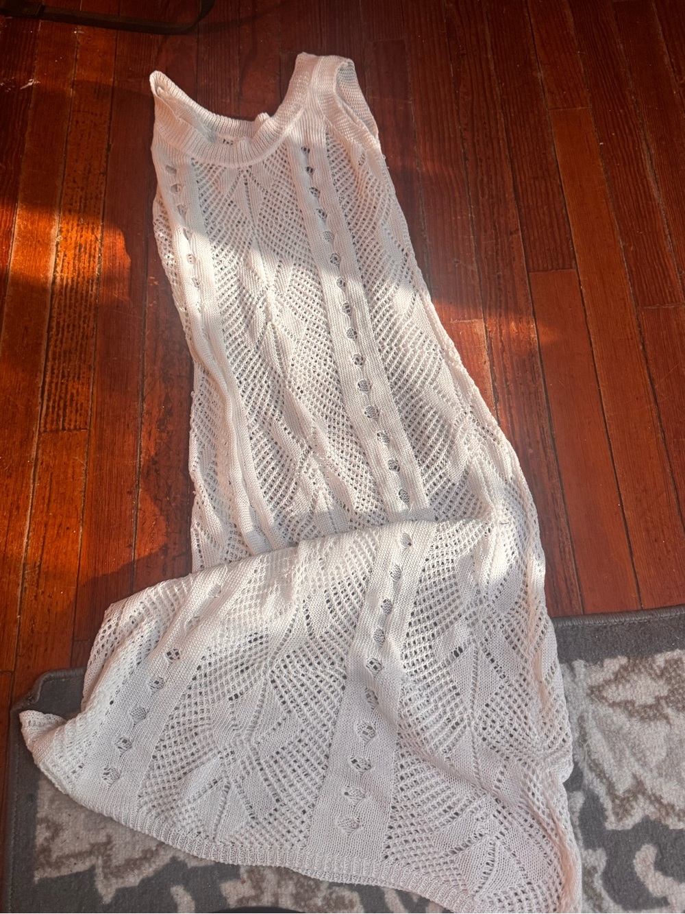 Chic Nation White Knit crochet Maxi Dress
